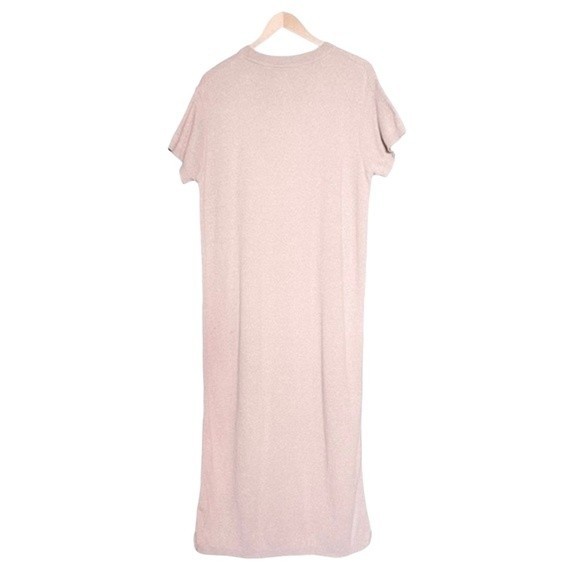 J. Jill Short Sleeve Maxi Sweatshirt Dress Mauve Heather Women’s Size Medium - Picture 3 of 10